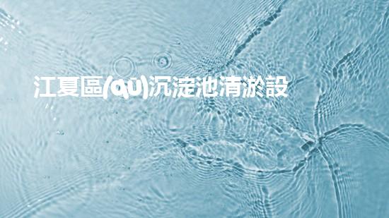 江夏區(qū)沉淀池清淤設備：揭秘底泥背后的驚人秘密！